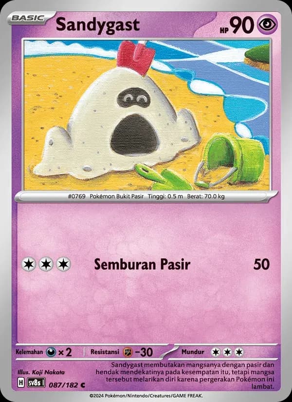 Sandygast — SV8S 87 Indonesian Pokémon card