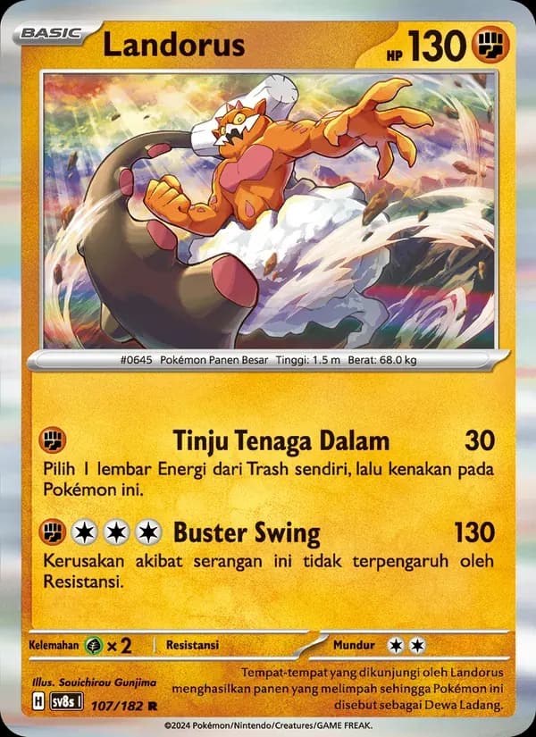 Landorus — SV8S 107 Indonesian Pokémon card