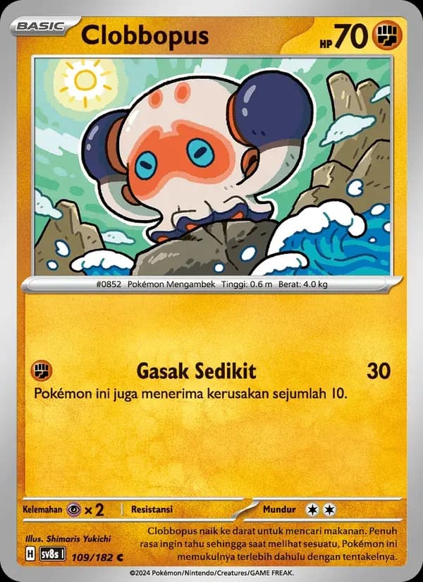 Clobbopus — SV8S 109 Indonesian Pokémon card