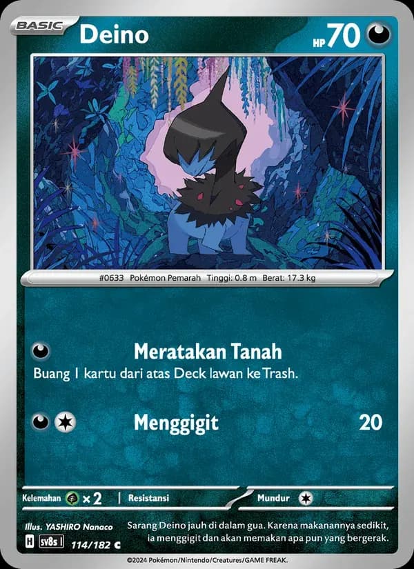 Deino — SV8S 114 Indonesian Pokémon card