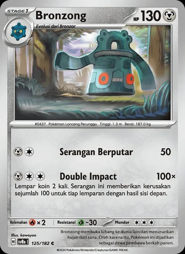 Bronzong — SV8S 125 Indonesian Pokémon card
