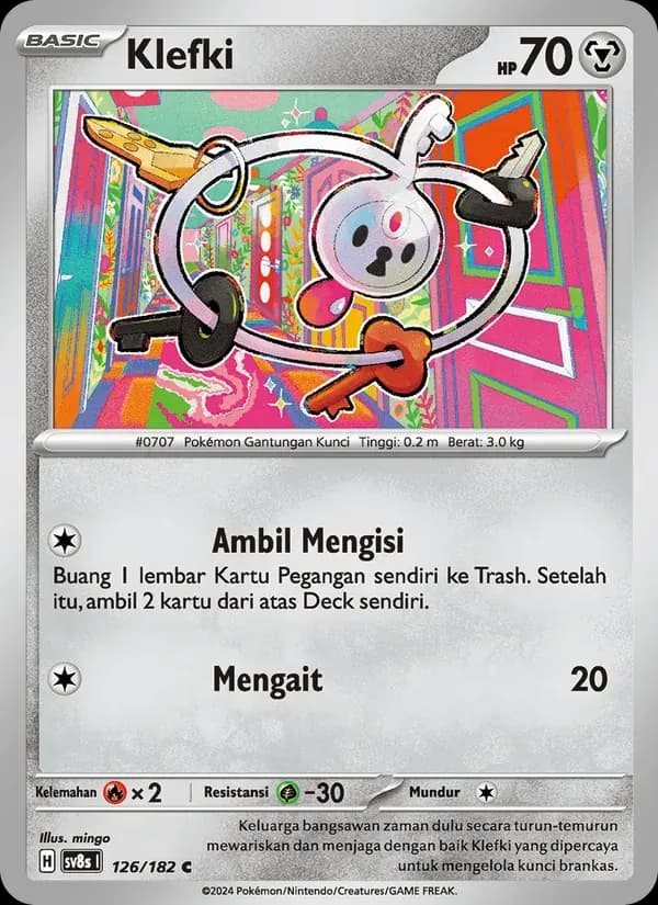 Klefki — SV8S 126 Indonesian Pokémon card