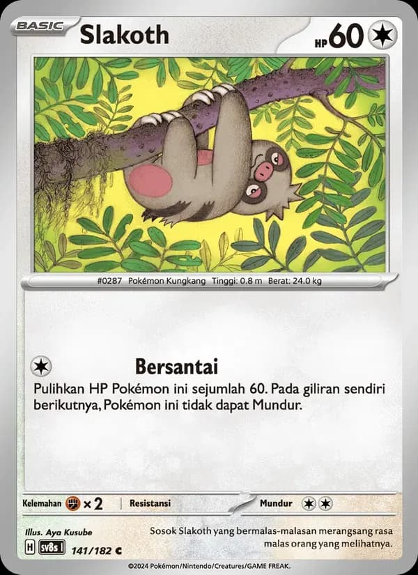 Slakoth — SV8S 141 Indonesian Pokémon card