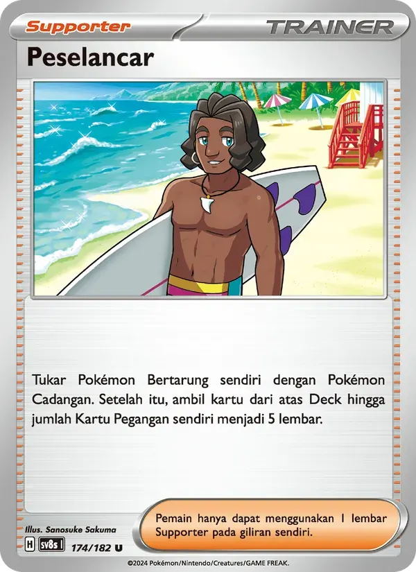 Peselancar — SV8S 174 Indonesian Pokémon card