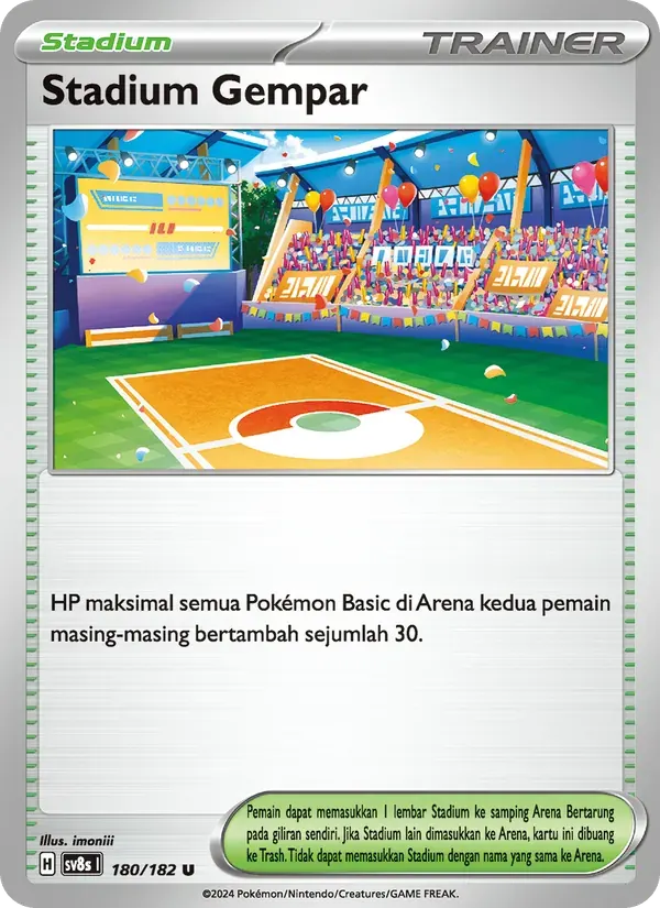 Stadium Gempar — SV8S 180 Indonesian Pokémon card