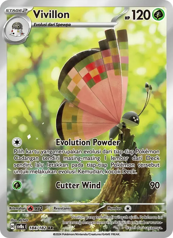 Vivillon — SV8S 184 Indonesian Pokémon card