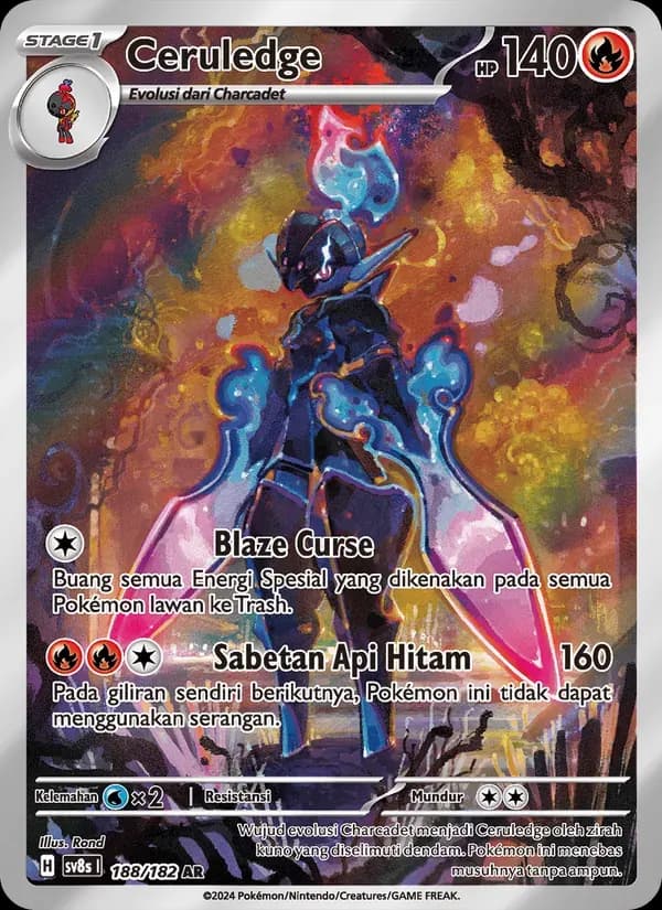 Ceruledge — SV8S 188 Indonesian Pokémon card