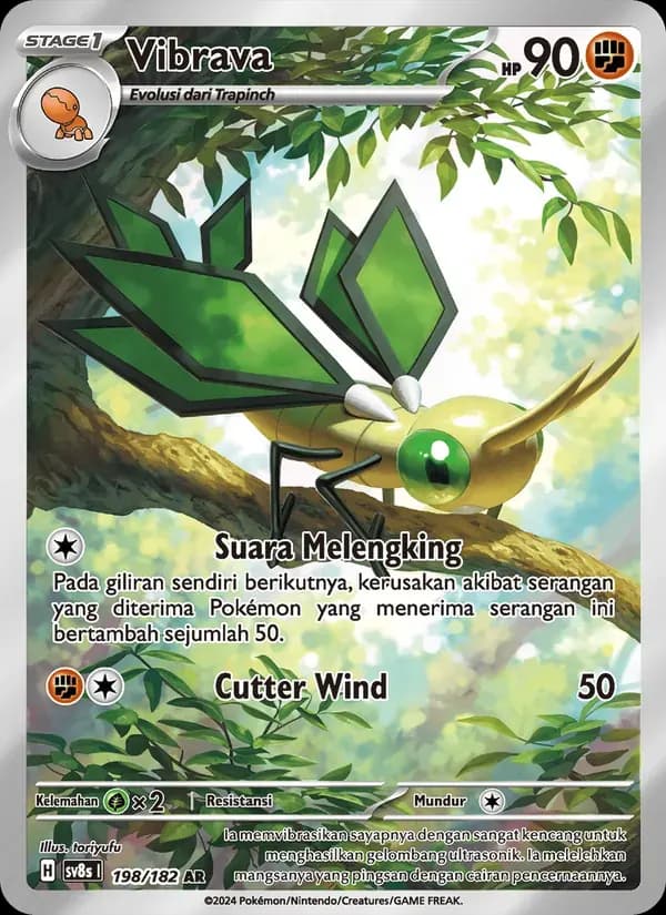 Vibrava — SV8S 198 Indonesian Pokémon card