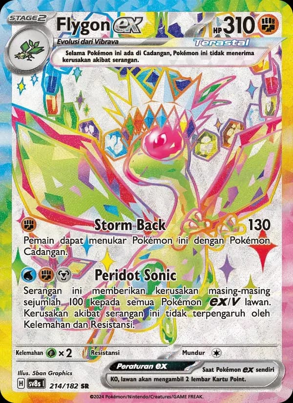 Flygon ex — SV8S 214 Indonesian Pokémon card
