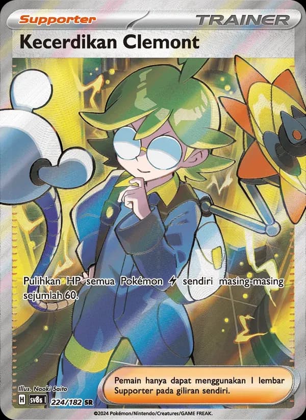 Kecerdikan Clemont — SV8S 224 Indonesian Pokémon card