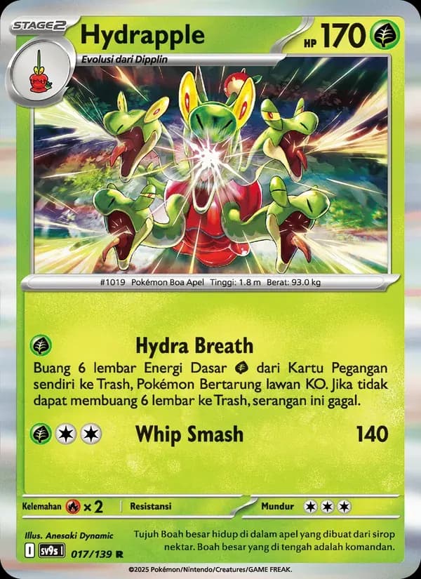 Hydrapple — SV9S 17 Indonesian Pokémon card