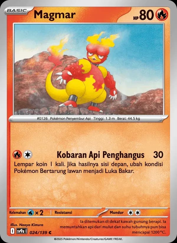 Magmar — SV9S 24 Indonesian Pokémon card