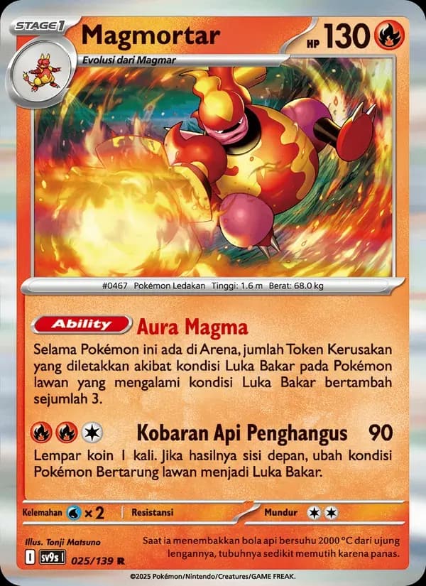 Magmortar — SV9S 25 Indonesian Pokémon card