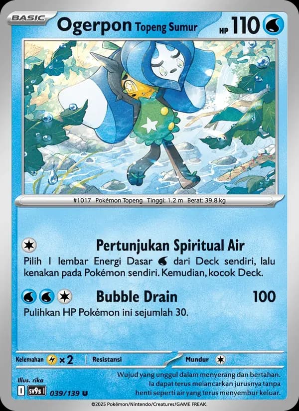 Ogerpon Topeng Sumur — SV9S 39 Indonesian Pokémon card