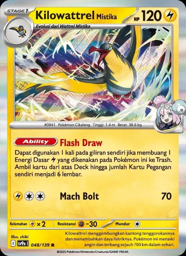 Kilowattrel <Mistika> — SV9S 48 Indonesian Pokémon card