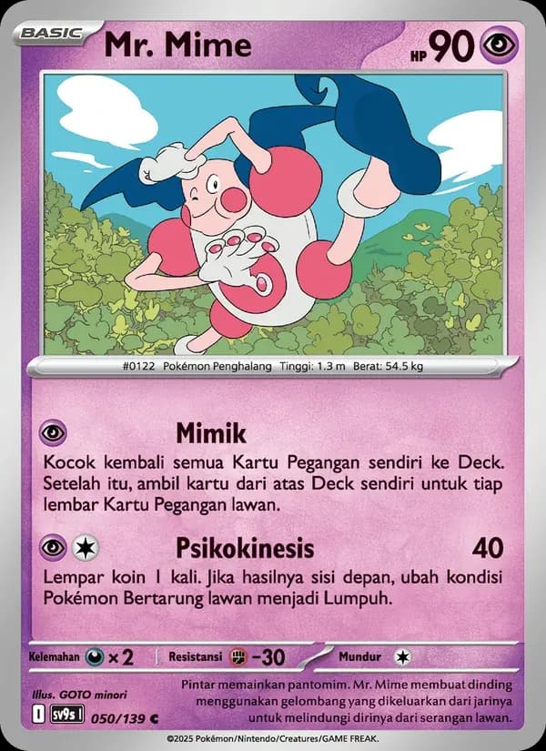 Mr. Mime — SV9S 50 Indonesian Pokémon card