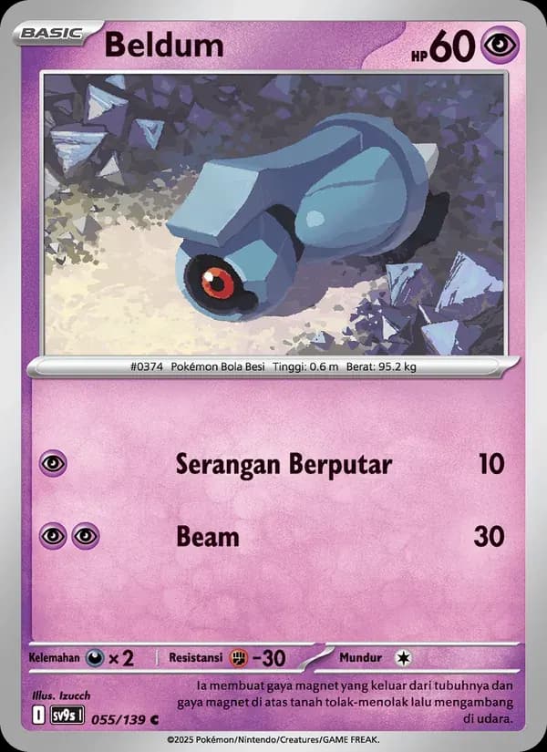 Beldum — SV9S 55 Indonesian Pokémon card