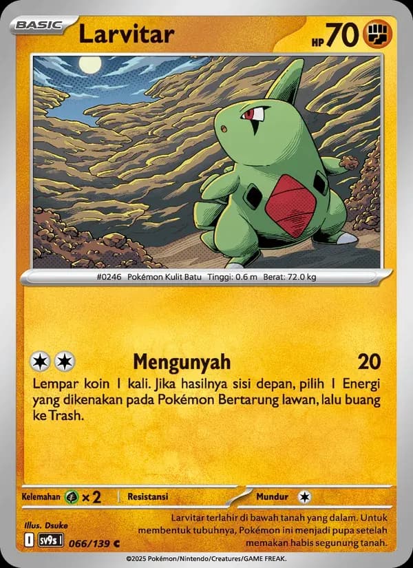 Larvitar — SV9S 66 Indonesian Pokémon card