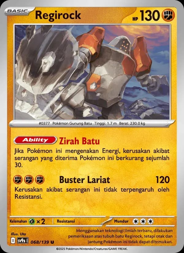 Regirock — SV9S 68 Indonesian Pokémon card