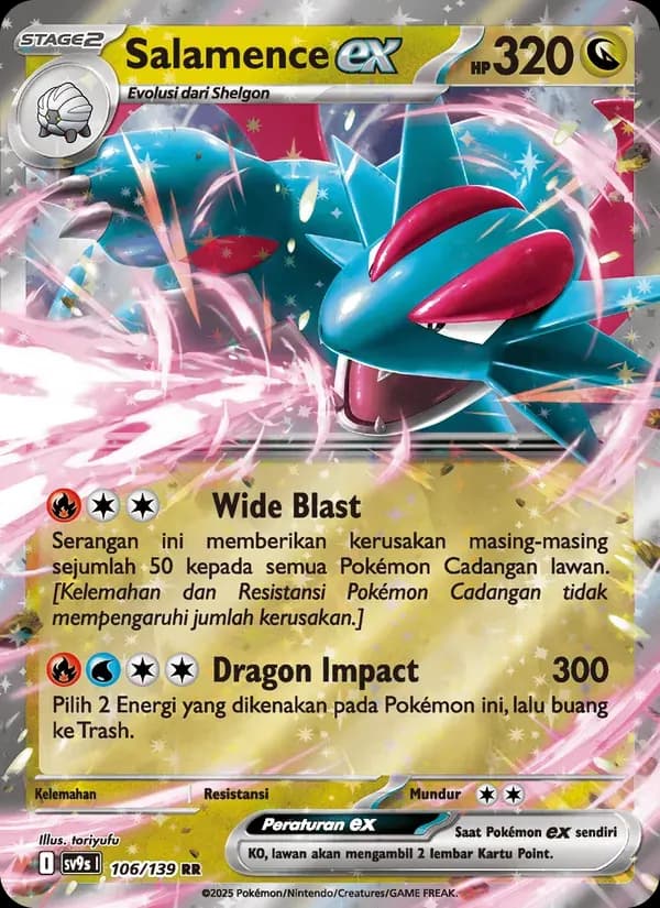 Salamence ex — SV9S 106 Indonesian Pokémon card