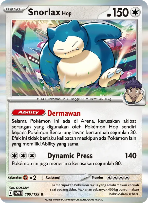 Snorlax <Hop> — SV9S 109 Indonesian Pokémon card