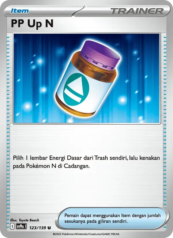 PP Up N — SV9S 123 Indonesian Pokémon card