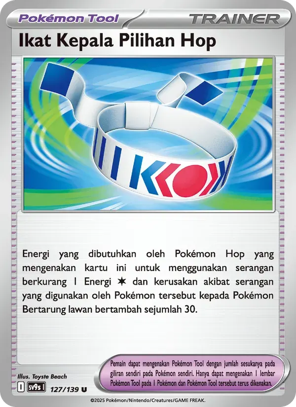 Ikat Kepala Pilihan Hop — SV9S 127 Indonesian Pokémon card