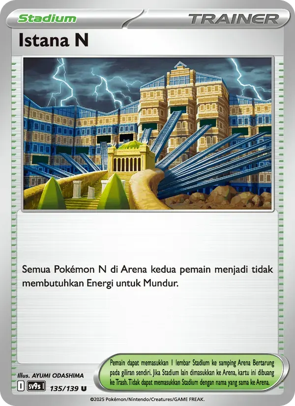 Istana N — SV9S 135 Indonesian Pokémon card
