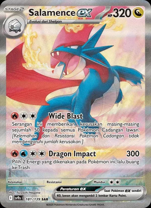 Salamence ex — SV9S 181 Indonesian Pokémon card