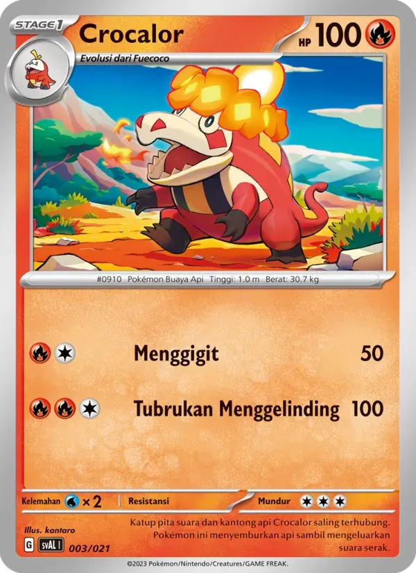 Crocalor — SVAL 3 Indonesian Pokémon card