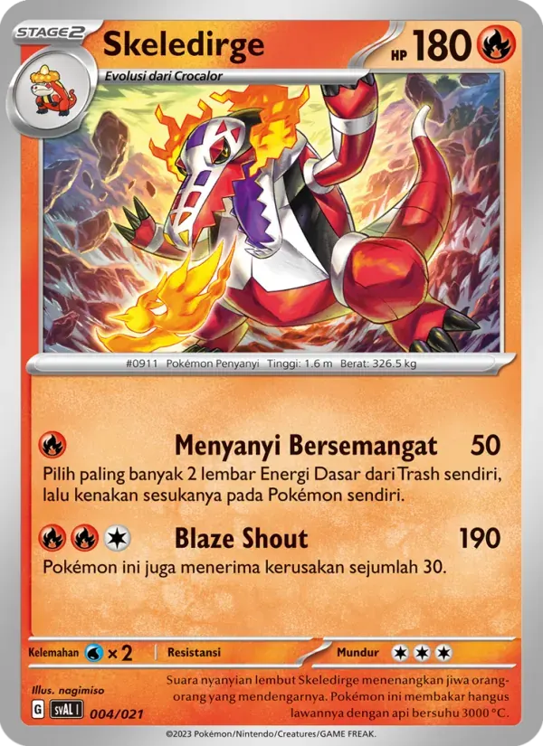 Skeledirge — SVAL 4 Indonesian Pokémon card