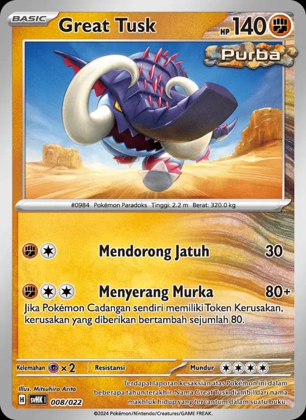 Great Tusk — SVHK 8 Indonesian Pokémon card