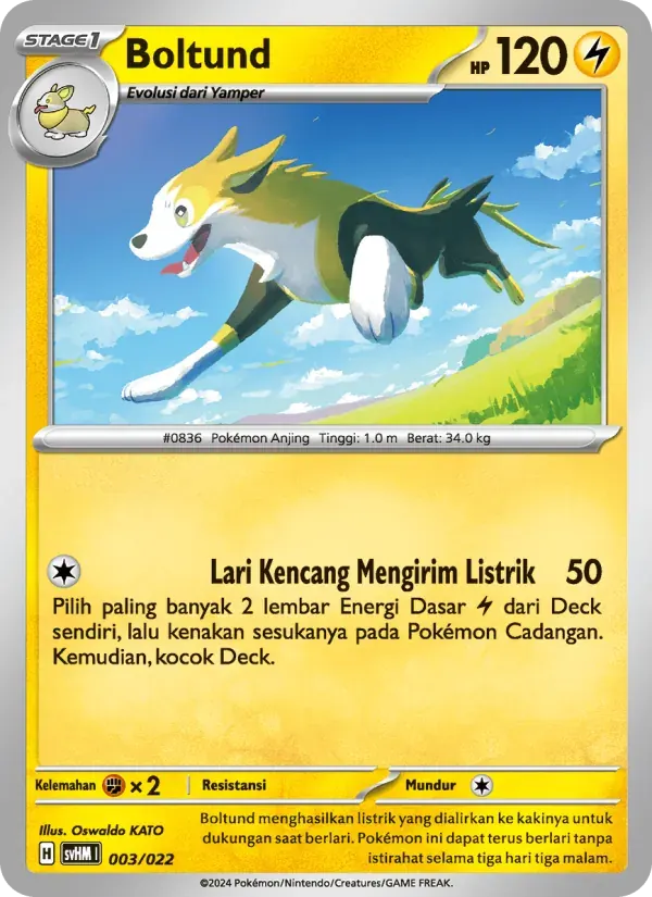 Boltund — SVHM 3 Indonesian Pokémon card