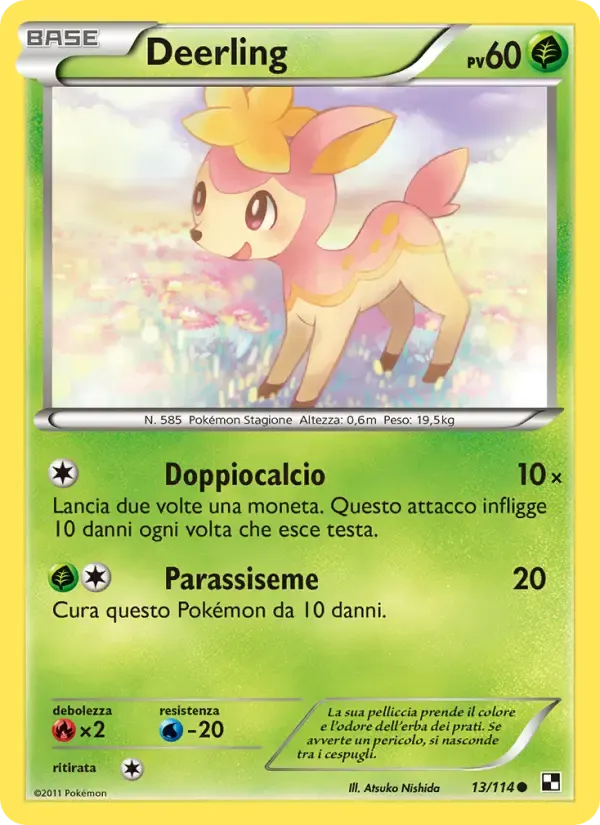 Deerling — Nero e Bianco 13 Italian Pokémon card