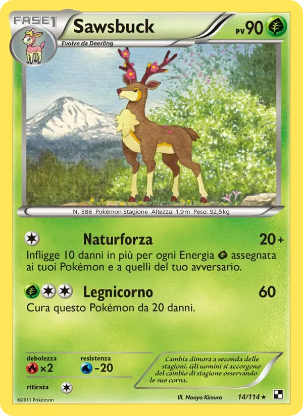 Sawsbuck — Nero e Bianco 14 Italian Pokémon card