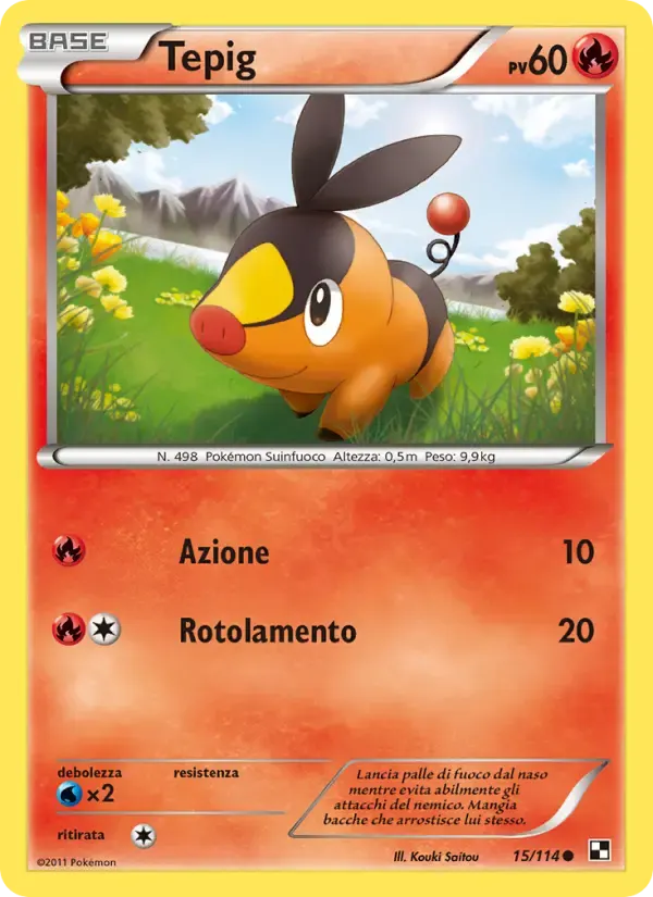 Tepig — Nero e Bianco 15 Italian Pokémon card