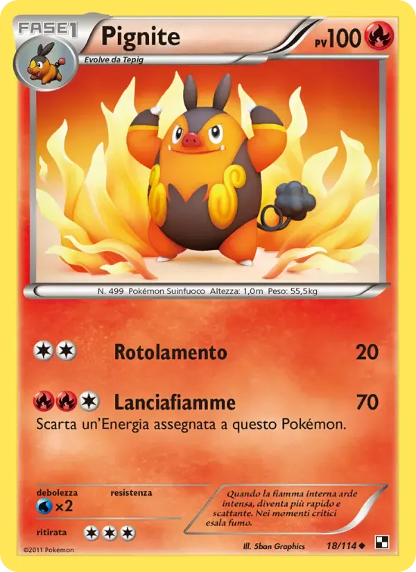 Pignite — Nero e Bianco 18 Italian Pokémon card