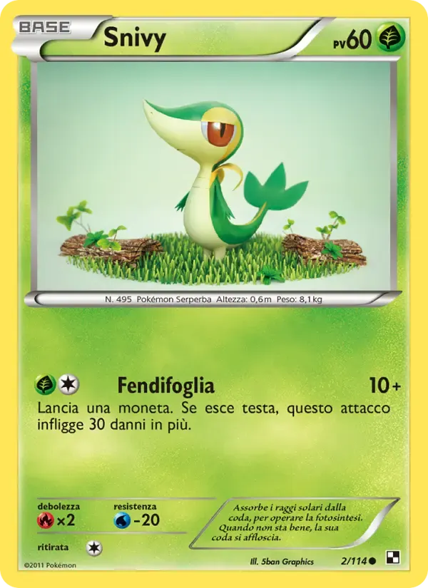 Snivy — Nero e Bianco 2 Italian Pokémon card