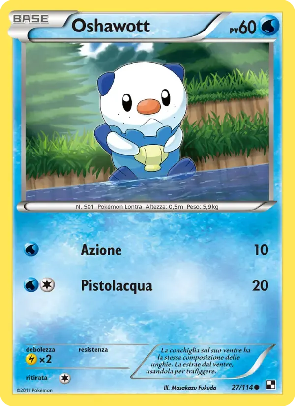 Oshawott — Nero e Bianco 27 Italian Pokémon card