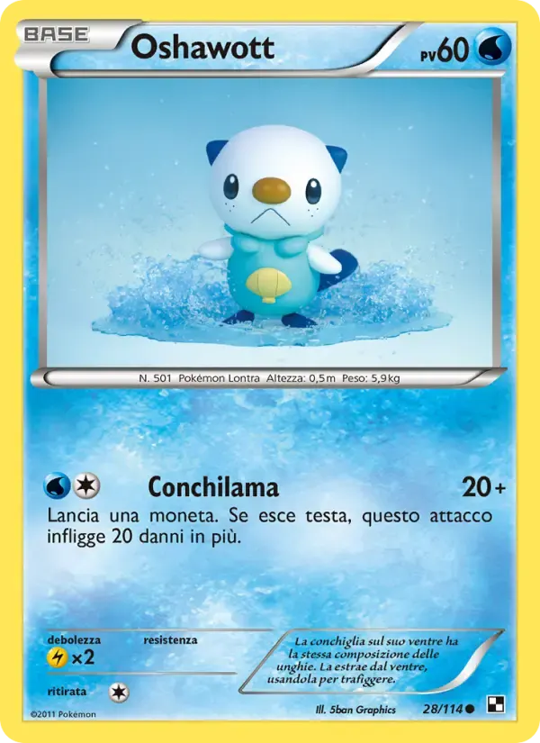 Oshawott — Nero e Bianco 28 Italian Pokémon card