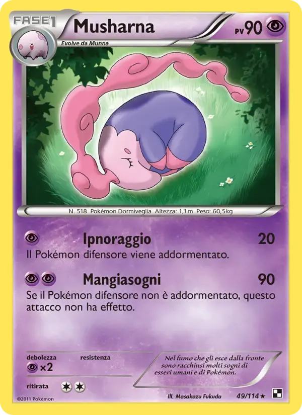 Musharna — Nero e Bianco 49 Italian Pokémon card