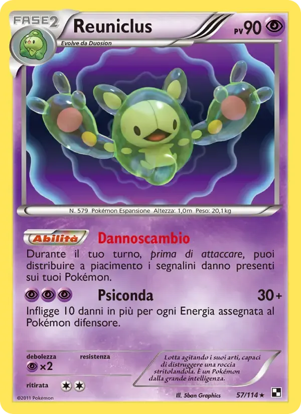 Reuniclus — Nero e Bianco 57 Italian Pokémon card