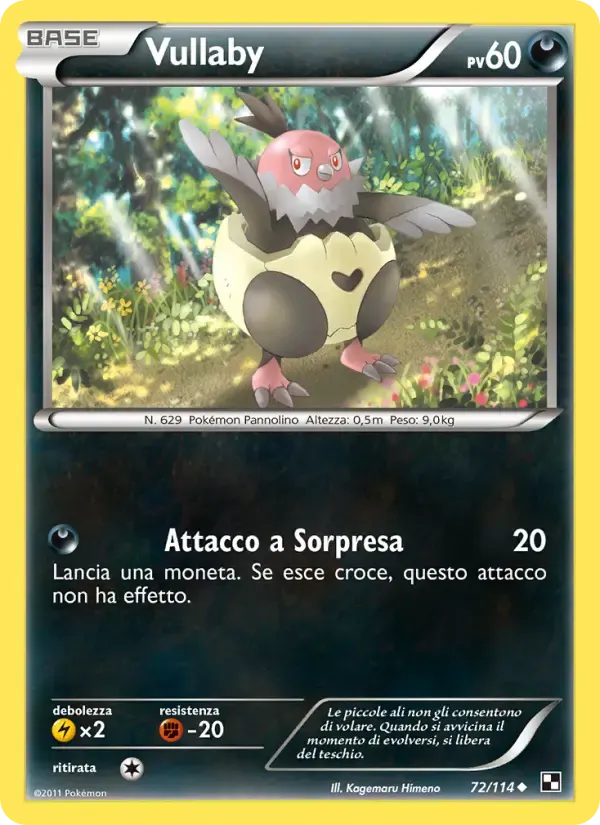 Vullaby — Nero e Bianco 72 Italian Pokémon card