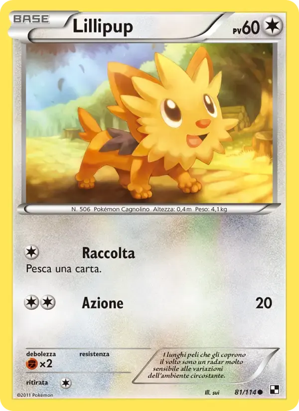 Lillipup — Nero e Bianco 81 Italian Pokémon card