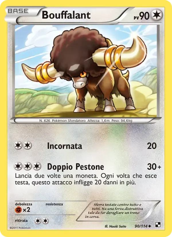 Bouffalant — Nero e Bianco 90 Italian Pokémon card