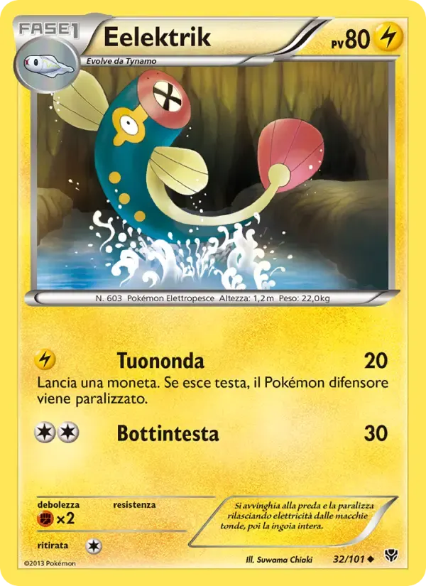 Eelektrik — Esplosione Plasma 32 Italian Pokémon card