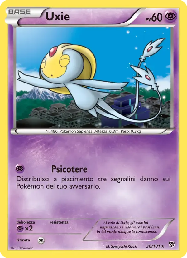 Uxie — Esplosione Plasma 36 Italian Pokémon card