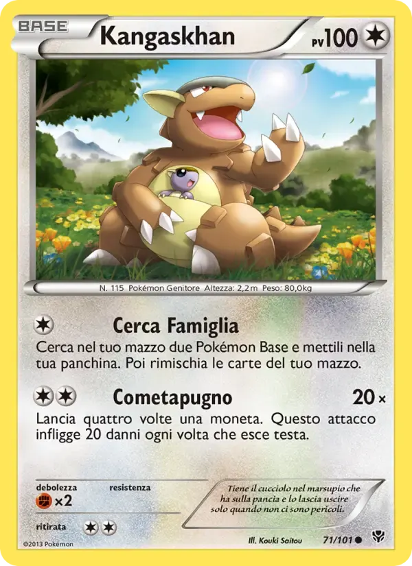 Kangaskhan — Esplosione Plasma 71 Italian Pokémon card
