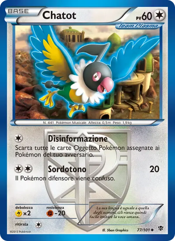 Chatot — Esplosione Plasma 77 Italian Pokémon card
