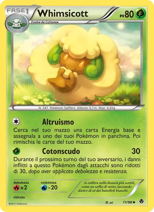 Whimsicott — Nuove Forze 11 Italian Pokémon card
